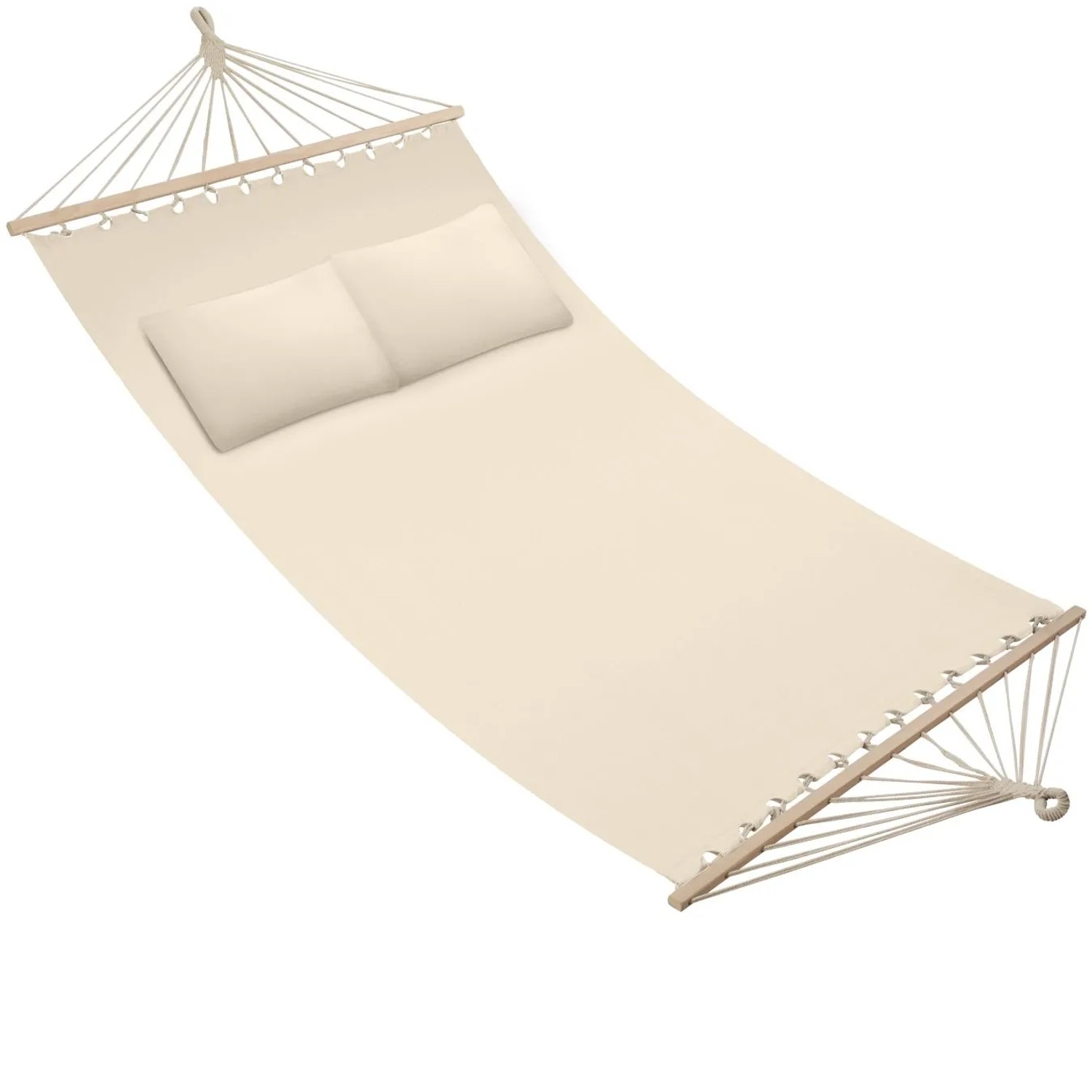 Tectake Hängematte Eden Mit Spreitzstäben  Für 2 Personen Strapazierfähiger Stoff  325 x 150 x 2 50 cm Beige