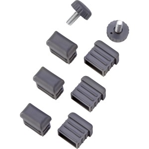 Fußkappen, 8 Stück, schwarz, für Gartentische und Möbel, aus Kunststoff.