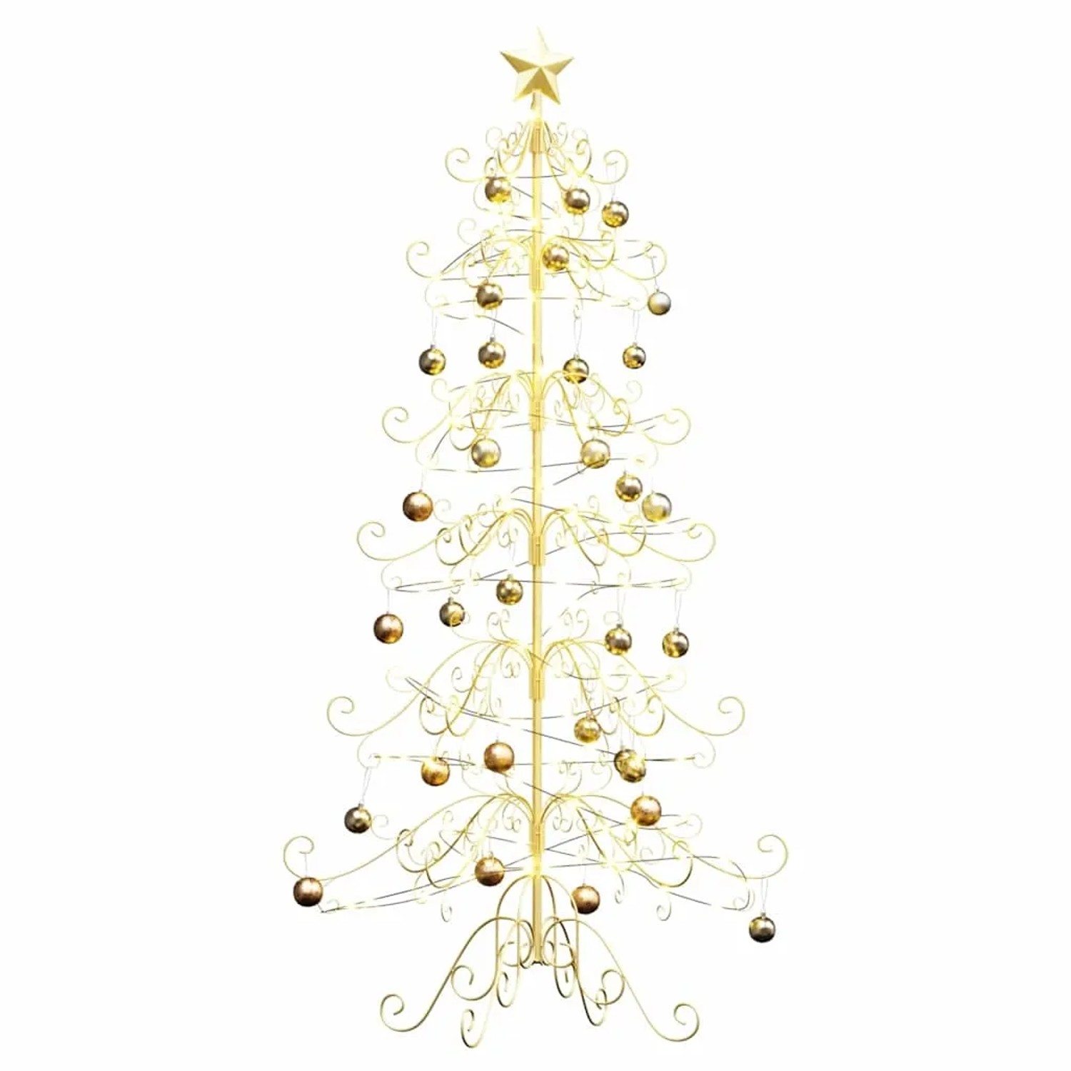 vidaXL Metall Weihnachtsbaum Gold 215 cm Pulverbeschichteter Stahl 42019185