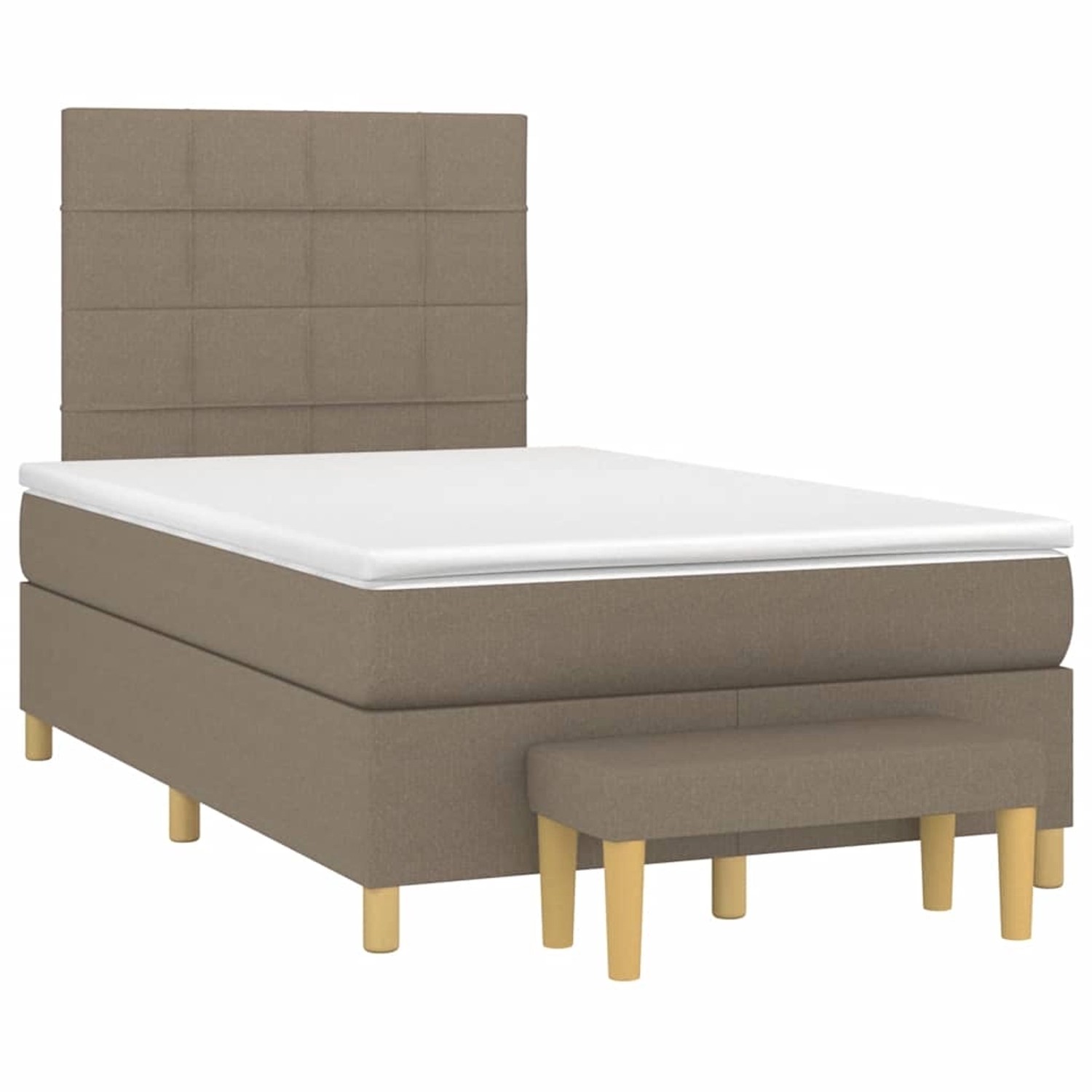 vidaXL Boxspringbett mit Matratze Taupe 120x190 cm Stoff 3270408 günstig online kaufen
