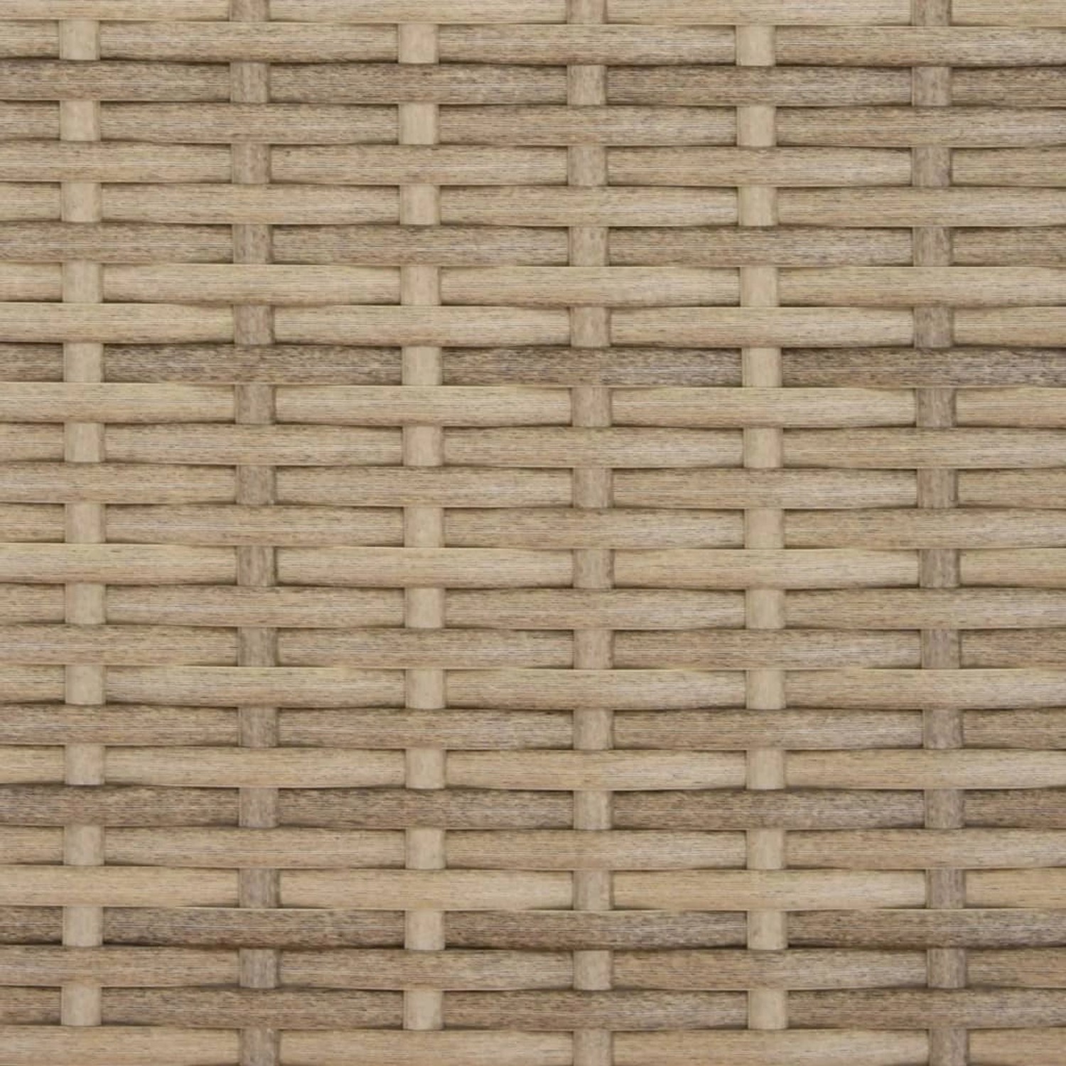 Detailaufnahme des beigen Poly Rattan Geflechts der vidaXL Doppel-Sonnenliege.