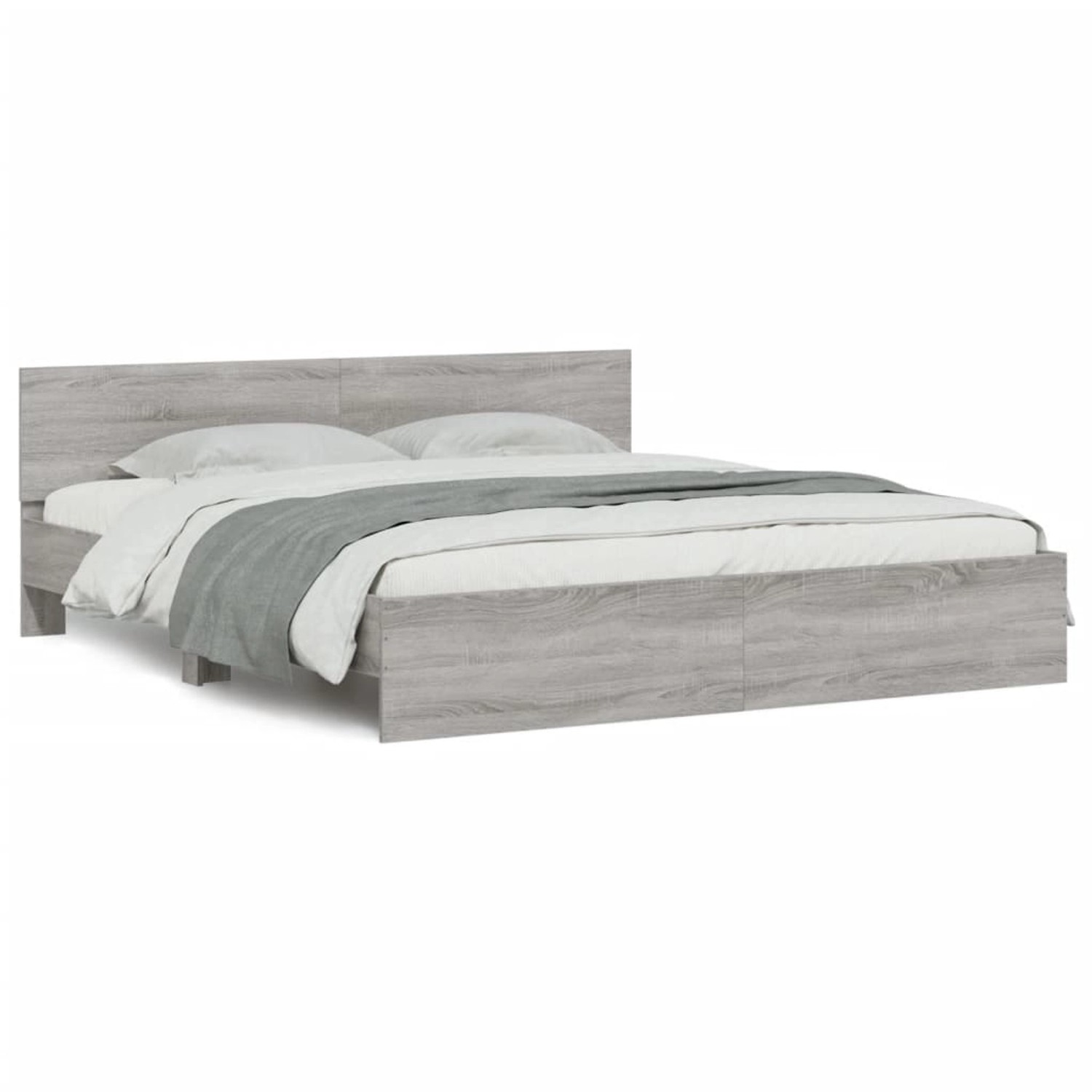 vidaXL Bettgestell mit Kopfteil Grau Sonoma 200x200 cm1944319 günstig online kaufen