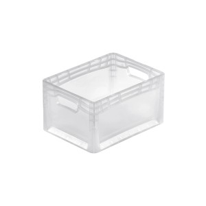 Transparente Eurobox LightLine, 24 Liter, mit offenen Griffen. Ideal zur Aufbewahrung und Transport.