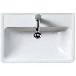 Weißer Laufen Waschtisch Pro A, 60 cm, Aufsicht mit Armatur.