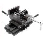 Wiltec 2-Achsen Maschinenschraubstock aus Gusseisen, 100mm Backenbreite, für Frästisch und Werkbank.