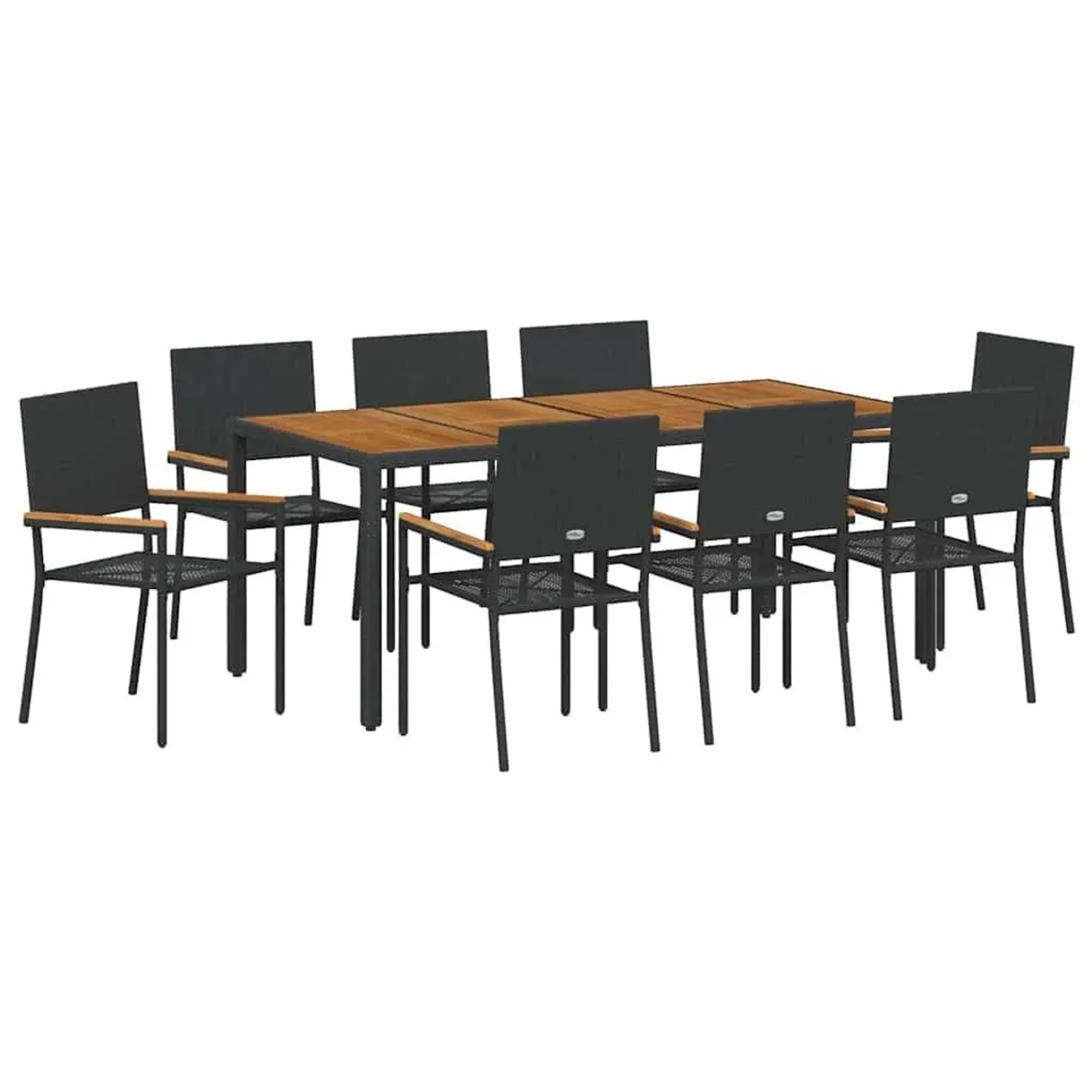 vidaXL Garten Essgruppe 9-Tlg Schwarz und Braun Poly-Rattan 3365412 günstig online kaufen