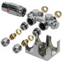 LuxeBath Ventil-Armaturen Set Multiblock Chrom, Universal Eck- und Durchgangsform für Thermostate.