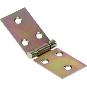 Gelb verzinktes, breites Tischband (100x30 mm) aus Stahl für bewegliche Verbindungen.