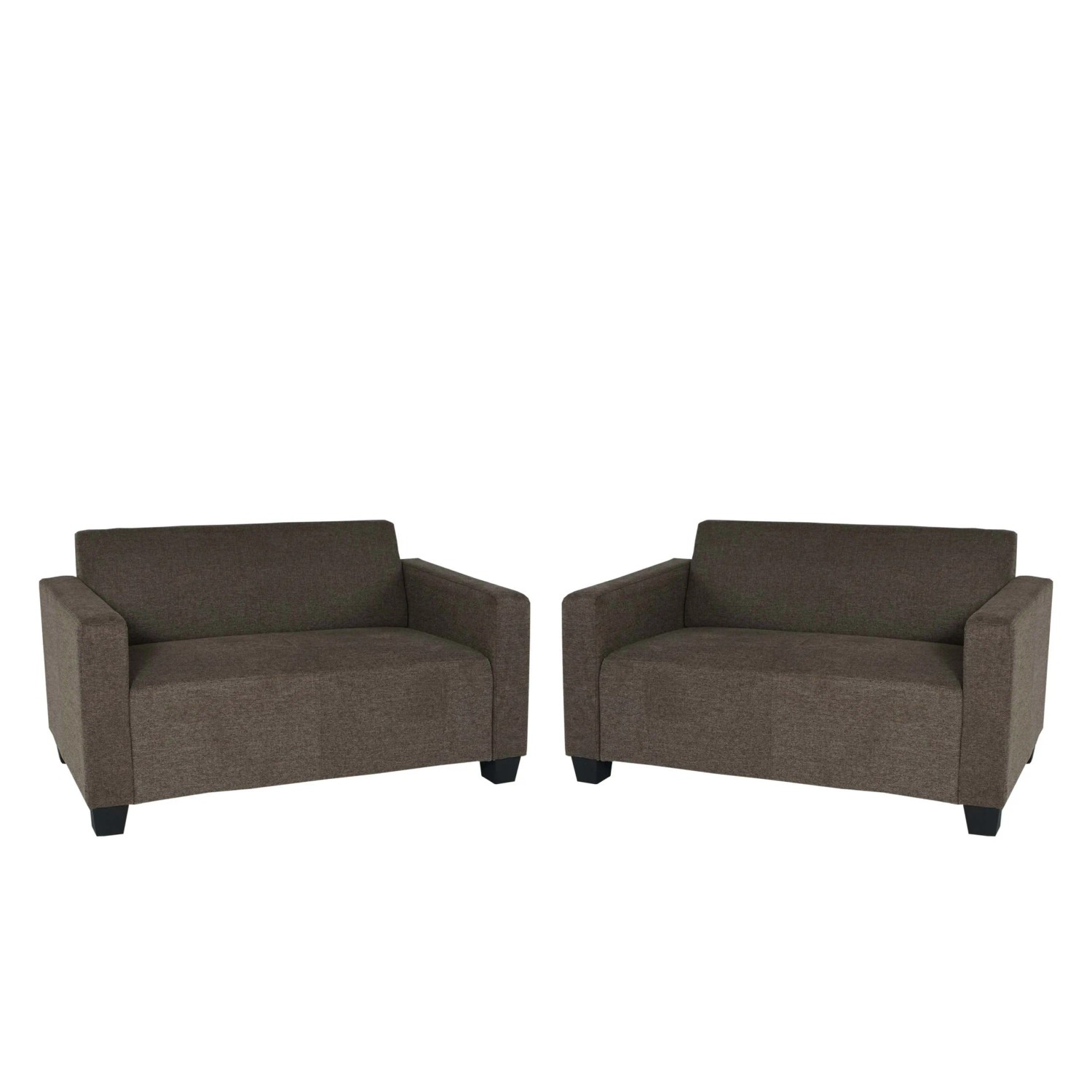 MCW Sofa-Garnitur 2x 2er Sofa Lyon Stoff/Textil Braun