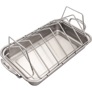 Char-Broil Grill+ Rippen- und Bratenhalter aus Edelstahl, ideal für Grill und Ofen.