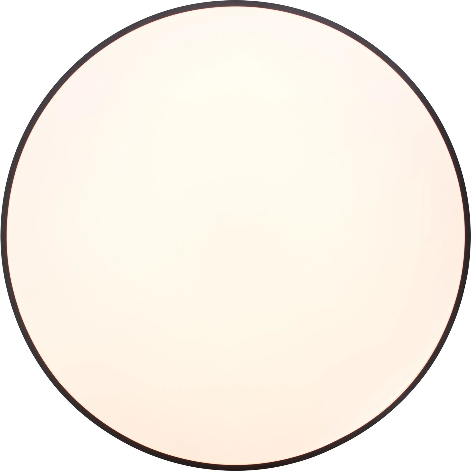 Runde, dimmbare LED-Deckenleuchte Slimline, Ø 78 cm, weiß mit schwarzem Rand.