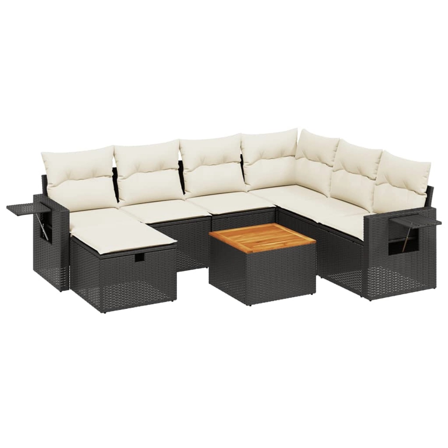 vidaXL 8-tlg Garten-Sofagarnitur mit Kissen Schwarz Poly Rattan Modell 167 günstig online kaufen