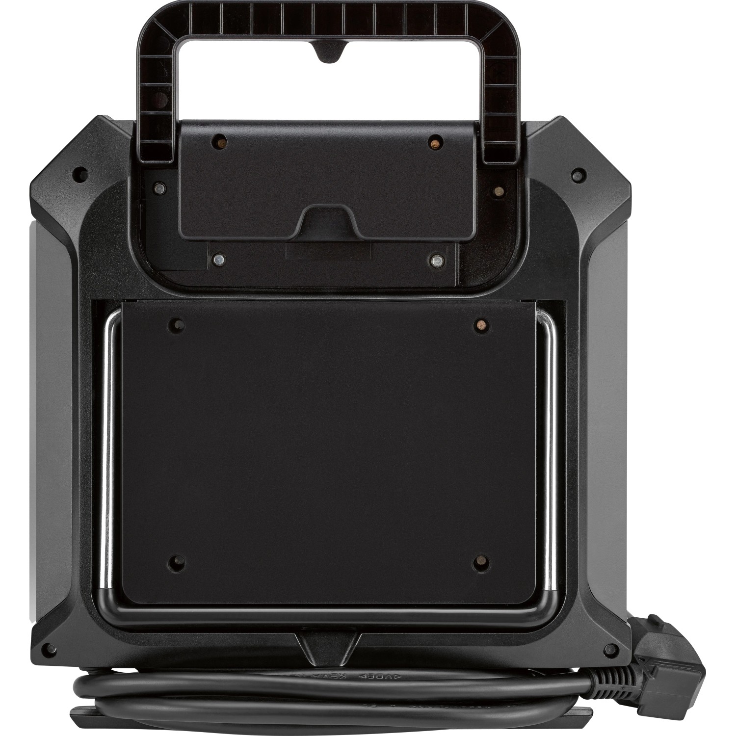 Schwarze Kabeltrommel mit USB und Leuchte, 1,4 m Kabel für Innenräume.