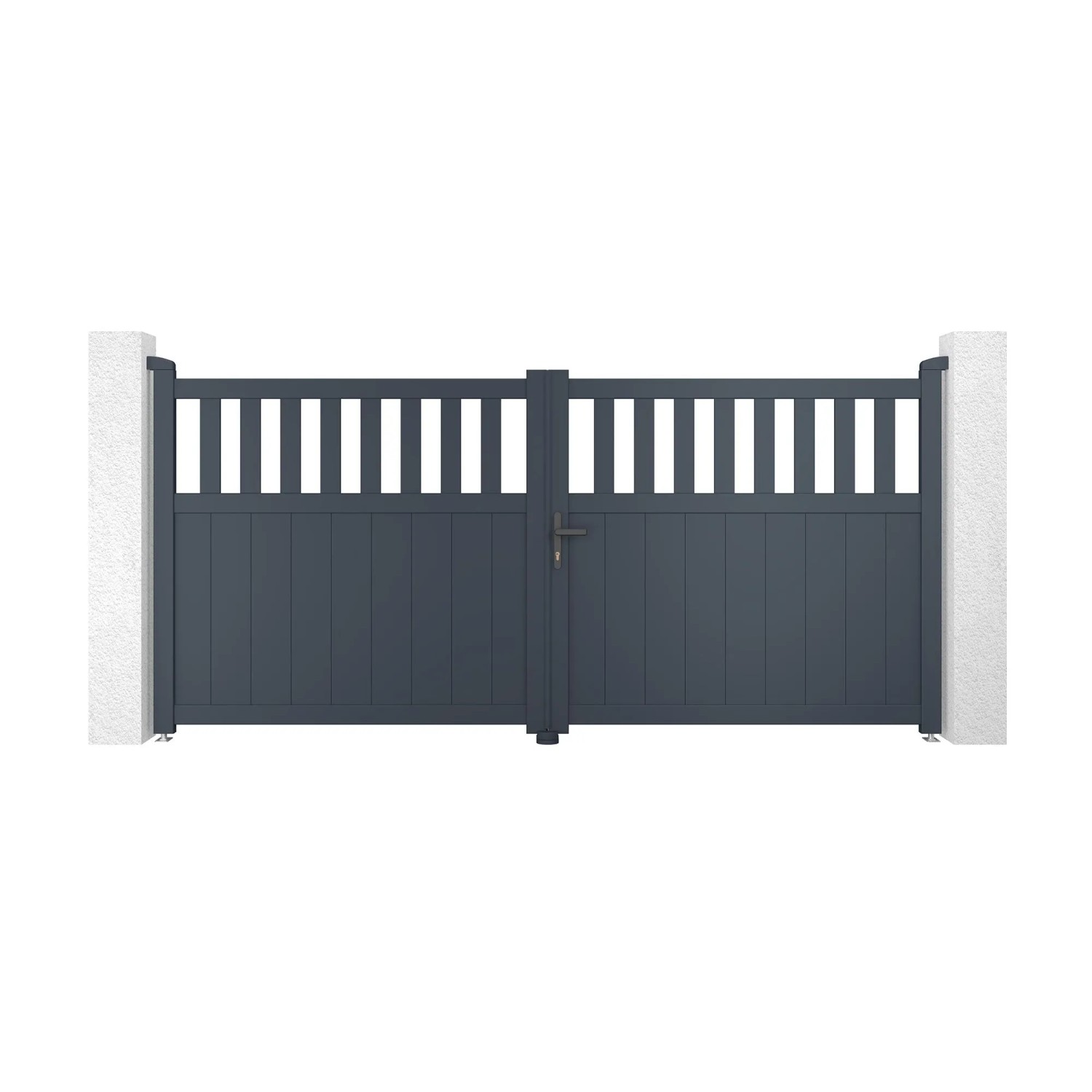 Casanoov Verstellbares Drehtor Breite Santis 300x140cm Grau Aluminium
