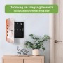 Offener Banjado Schlüsselkasten mit Orange Polygon Design, Edelstahltür, Magnetverschluss, für 10 Schlüssel an der Wand.