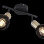 Globo Deckenstrahler Fiastra, 2-flammig, schwarz/altmessing, für E14 Leuchtmittel
