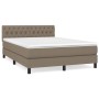 Boxspringbett Taupe 140x190 cm mit Matratze und Kopfteil