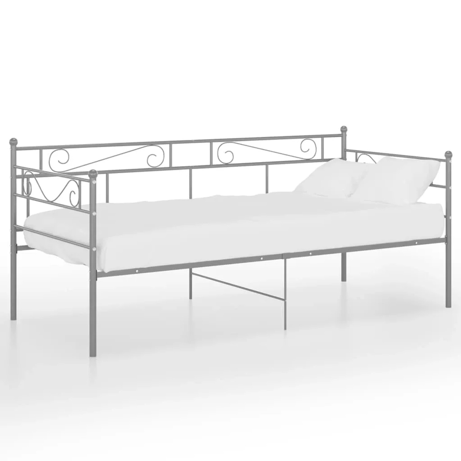 vidaXL Schlafsofa Bettgestell Grau Metall 90x200 cm650977