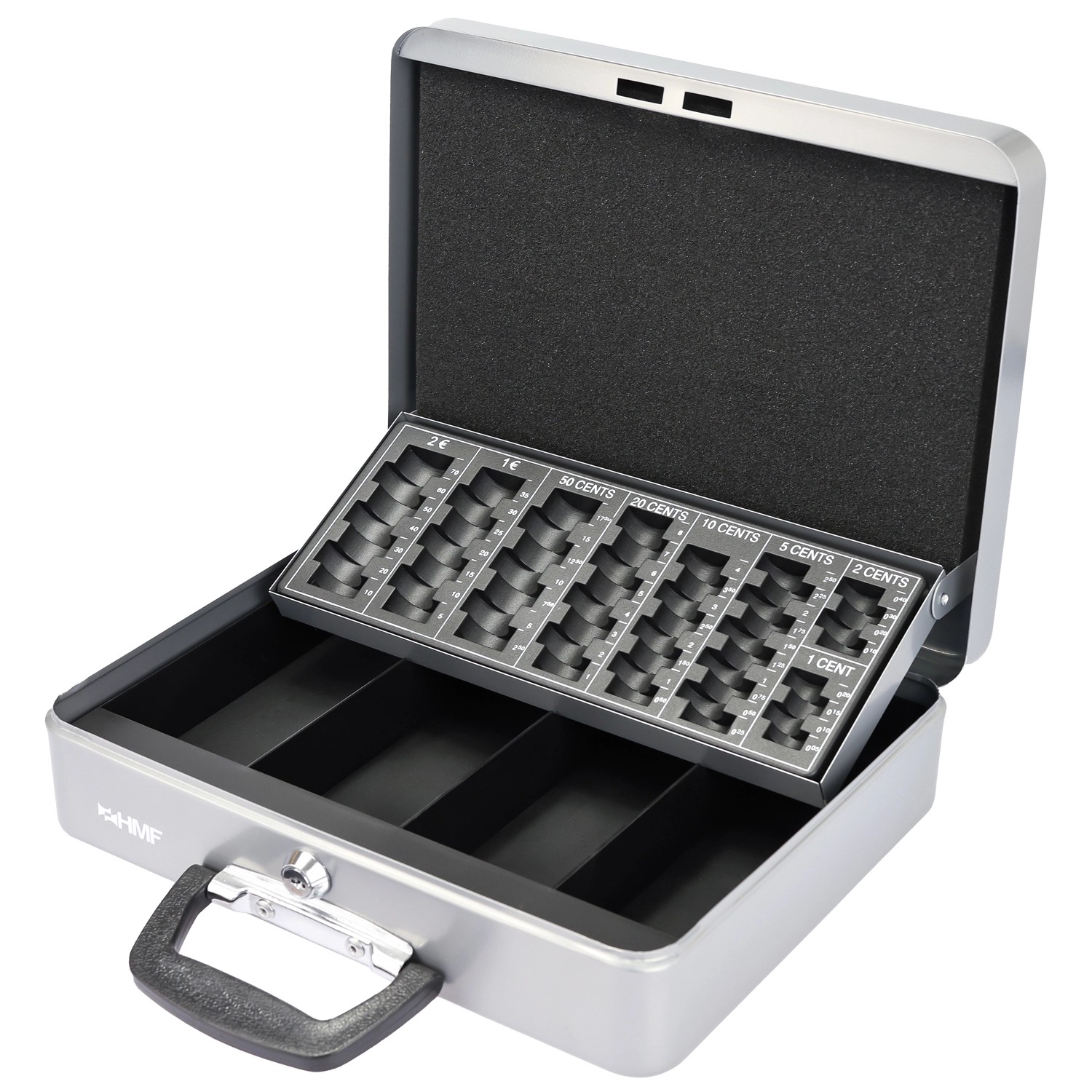 HMF 10016-09 Geldkassette Abschließbar Münzzählbrett Kasse Koffergriff 30 x günstig online kaufen