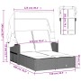 Doppel-Sonnenliege mit Dach, schwarzes Poly Rattan, inkl. Auflagen. Ideal für Garten & Terrasse.
