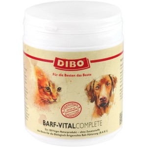 Dibo Barf Vital Complete Ergänzungsfutter für Hunde und Katzen, 450g Dose.