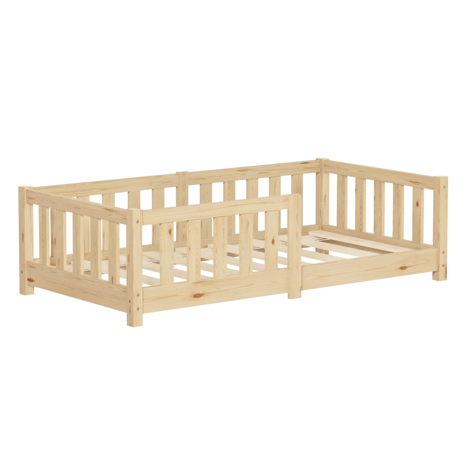 ML-Design Kinderbett 70x140 cm Natur aus Kiefernholz mit Lattenrost