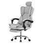 Ergonomischer, hellgrauer ML-Design Bürostuhl mit verstellbarer Rückenlehne und Beinauflage.