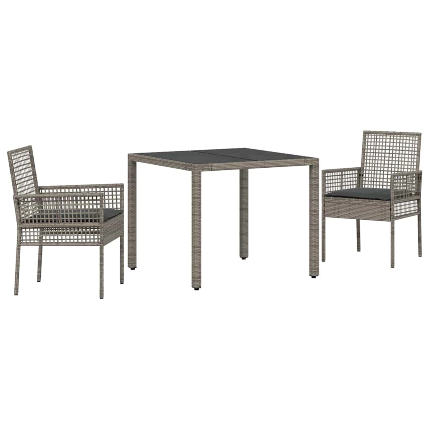 vidaXL Garten Essgruppe 3-Tlg Grau Poly Rattan 3334871 günstig online kaufen