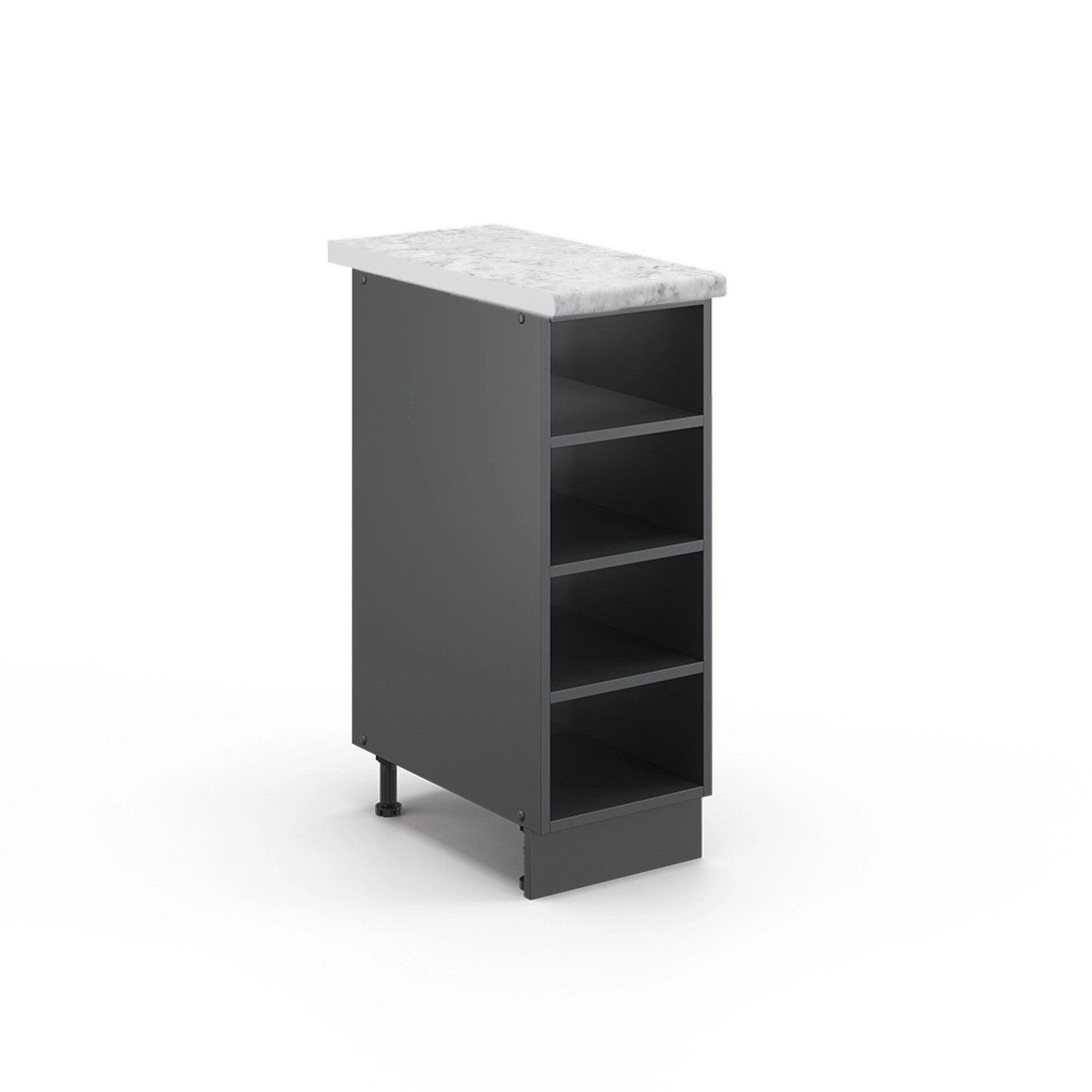 Vicco Küchenregal Fame-Line Offener Küchenschrank Anthrazit 30 cm AP Marmor günstig online kaufen