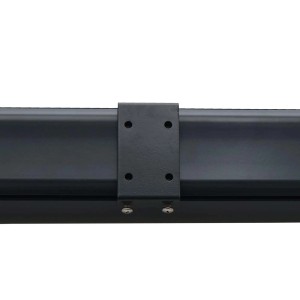 Detailaufnahme der Halterung für die MCW Vertikalmarkise. Wand- oder Deckenmontage.