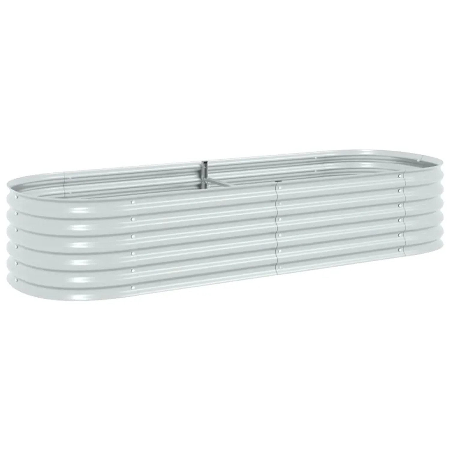 furnicato Garten-Hochbeet 240x80x44 cm Verzinkter Stahl Silbern