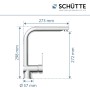 Schütte Spültischarmatur Rio Chrom, Einhebelmischer mit Maßangaben.