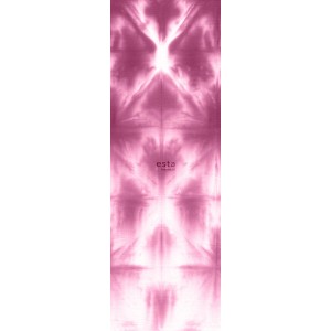 ESTAhome Fototapete mit Tie-Dye Shibori Muster in Tiefrosa, 100x279 cm.