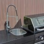 Buschbeck Outdoorküche Cambridge mit Spüle und Gasgrill, schwarzer Stahl. Ideal für Gartenpartys.
