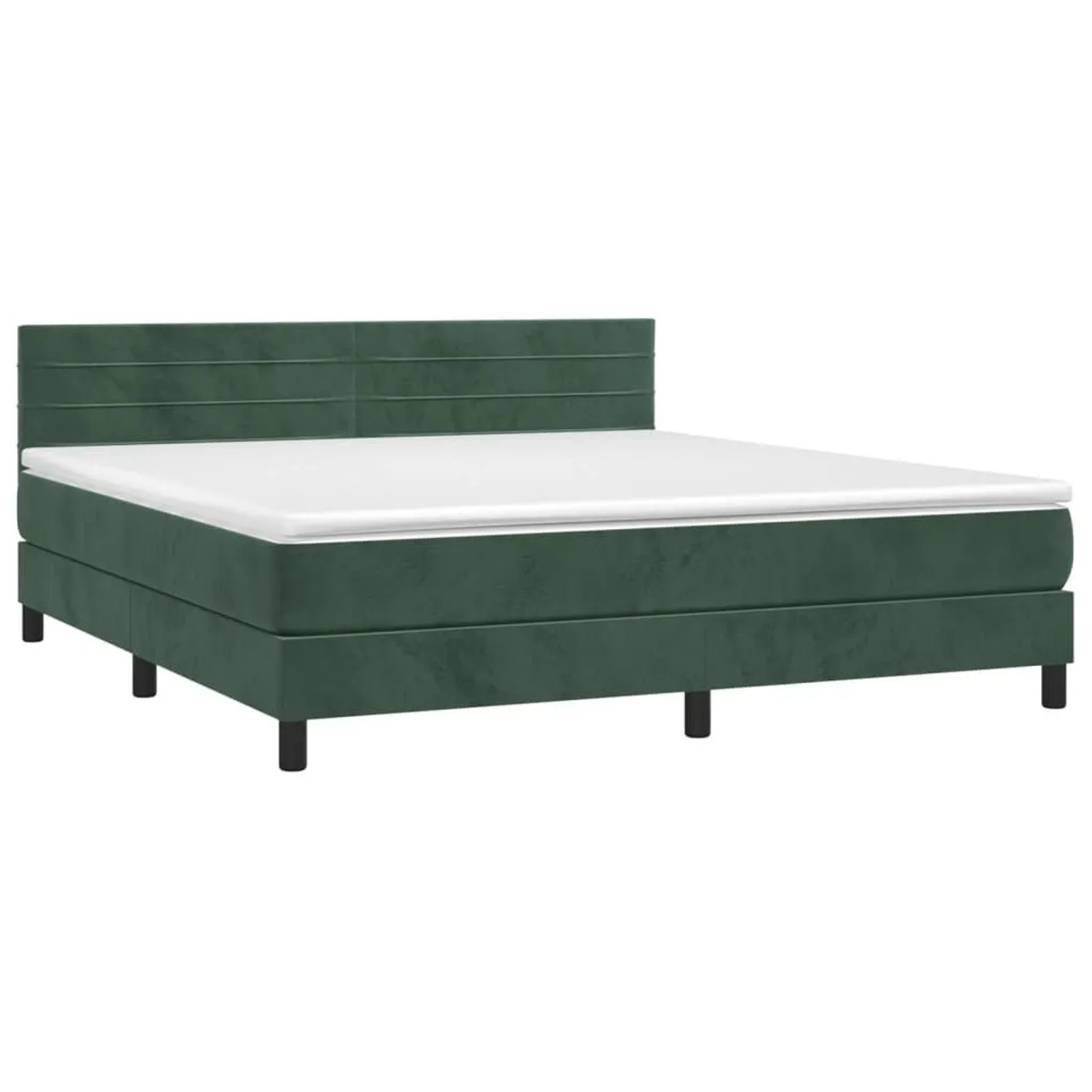 vidaXL Boxspringbett mit Matratze & LED Dunkelgrün 160x200 cm Samt 3134474 günstig online kaufen
