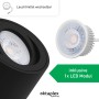 Oktaplex Lile S Aufbaustrahler 3er Set, schwarz, mit LED-Modul für warmweißes Licht.