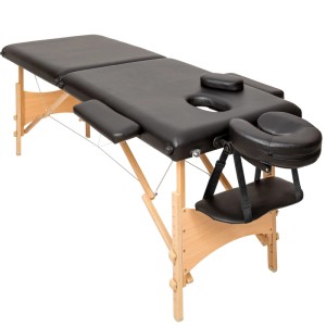 Tectake 2 Zonen Massageliege Set Freddi Breite 61 cm  Polsterung 5 cm Inklusive Lagerungsrollen und Tragetasche  210 x 95 x 84 cm Schwarz