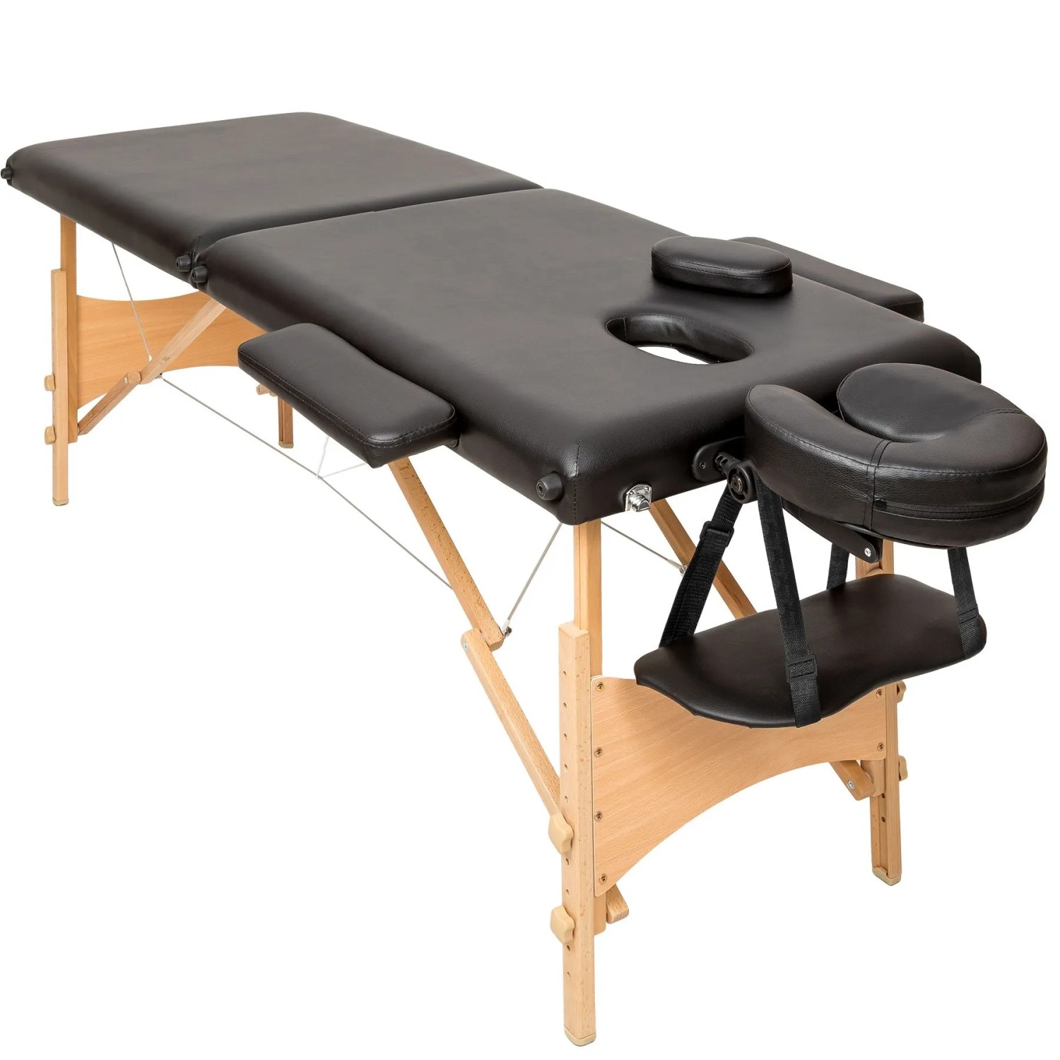 Tectake 2 Zonen Massageliege Set Freddi Breite 61 cm  Polsterung 5 cm Inklusive Lagerungsrollen und Tragetasche  210 x 95 x 84 cm Schwarz