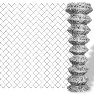 vidaXL Maschendrahtzaun Verzinkter Stahl 15x1,25 m Silbern 141487