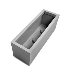 Grauer Ondis24 Balkonkasten Basalt, 25L Pflanzkübel mit Gesteinsoptik.