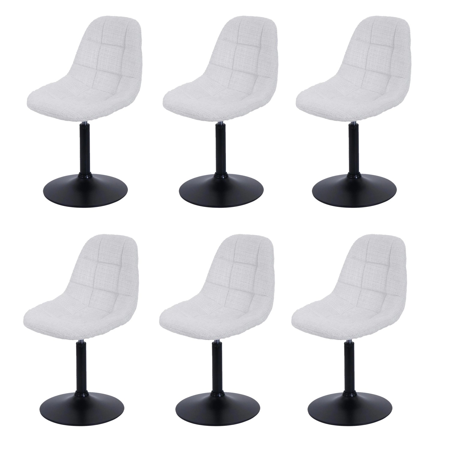 MCW Esszimmerstuhl A60 6er-Set Stoff/Textil Chenille 465g/m² Creme günstig online kaufen