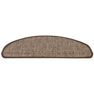 Halbrunde, selbstklebende Stufenmatte Alto in Braun, 23,5x65 cm.