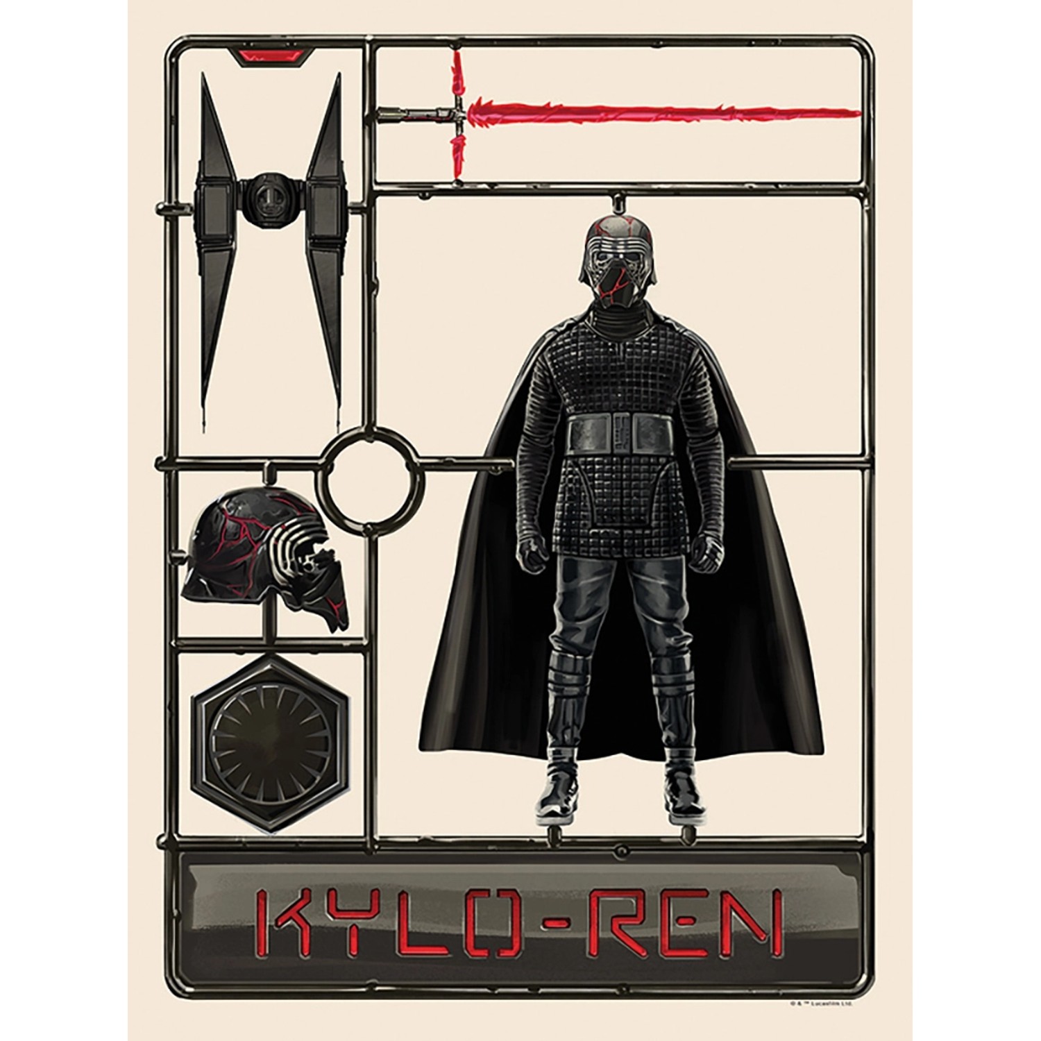 Disney Poster Star Wars Kylo Beige und Schwarz 30 x 40 cm 611687 günstig online kaufen