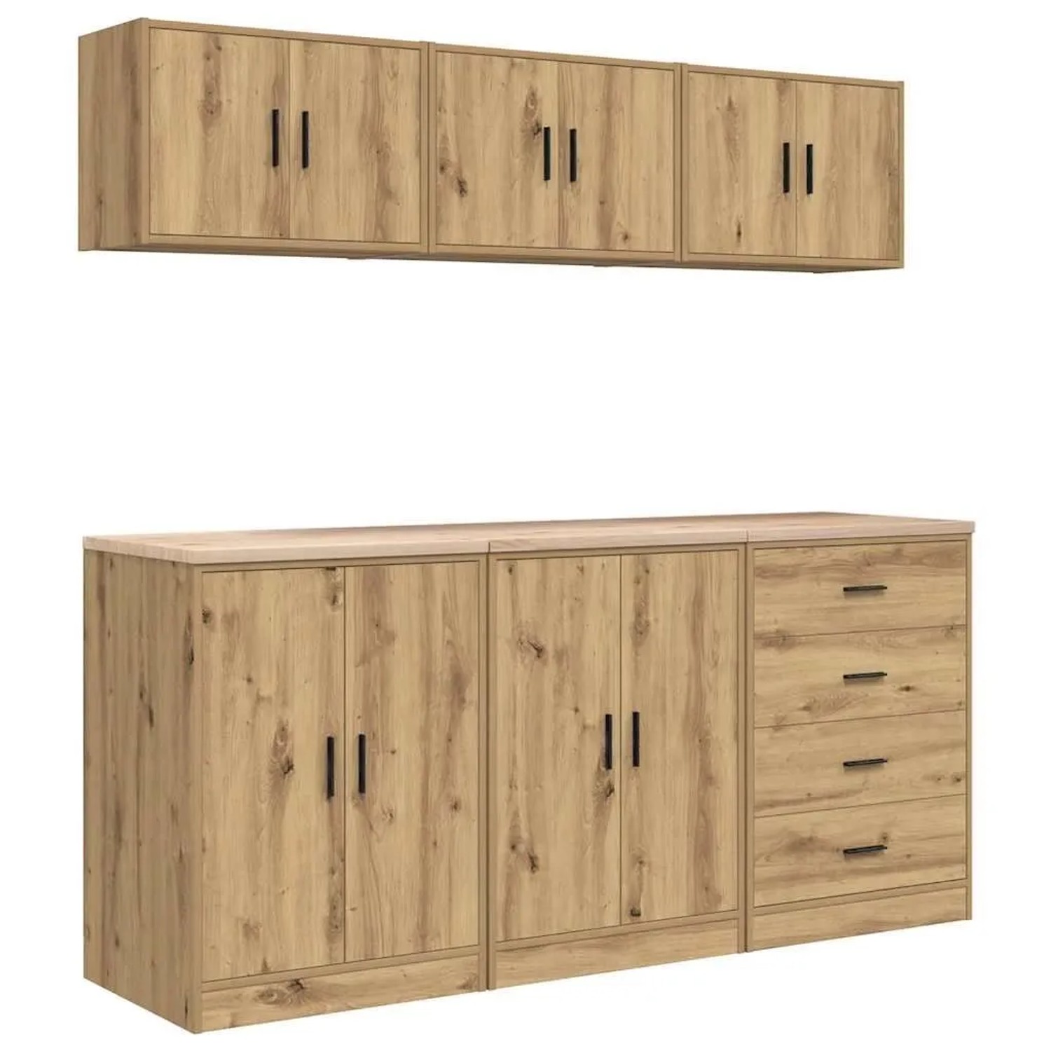 vidaXL Garagenschränke 6 Stk Artisan-Eiche Holzwerkstoff 3328349