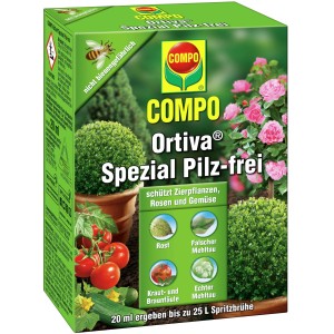 Compo Ortiva Spezial Pilz-frei 20ml: Fungizid gegen Pilzkrankheiten an Zierpflanzen, Rosen und Gemüse.
