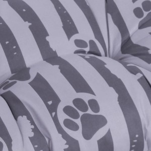 Anthrazit Hundekissen (70x100) mit Pfotenmuster, ideal als Hundebett oder Hundekorb.