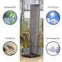 Dunkelgraue Perel Garten-Schutzhülle für Sonnenschirme aus Polypropylen-Gewebe, bietet optimalen Schutz.