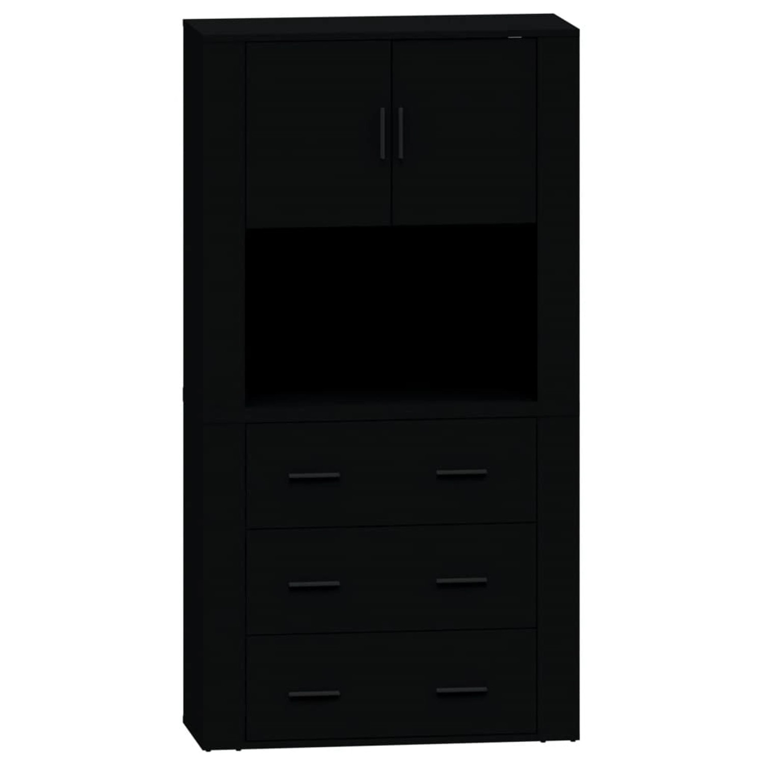 vidaXL Highboard Schwarz Holzwerkstoff 3185384 günstig online kaufen