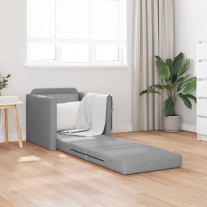vidaXL Klappsofa Bett Hellgrau 74 x 77 x 81 cm Stoff 42030489