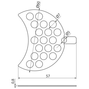 Technische Zeichnung: Kronenbach Haarsieb Krontec für Duschablauf, rostfreier Stahl, Maße und Details.